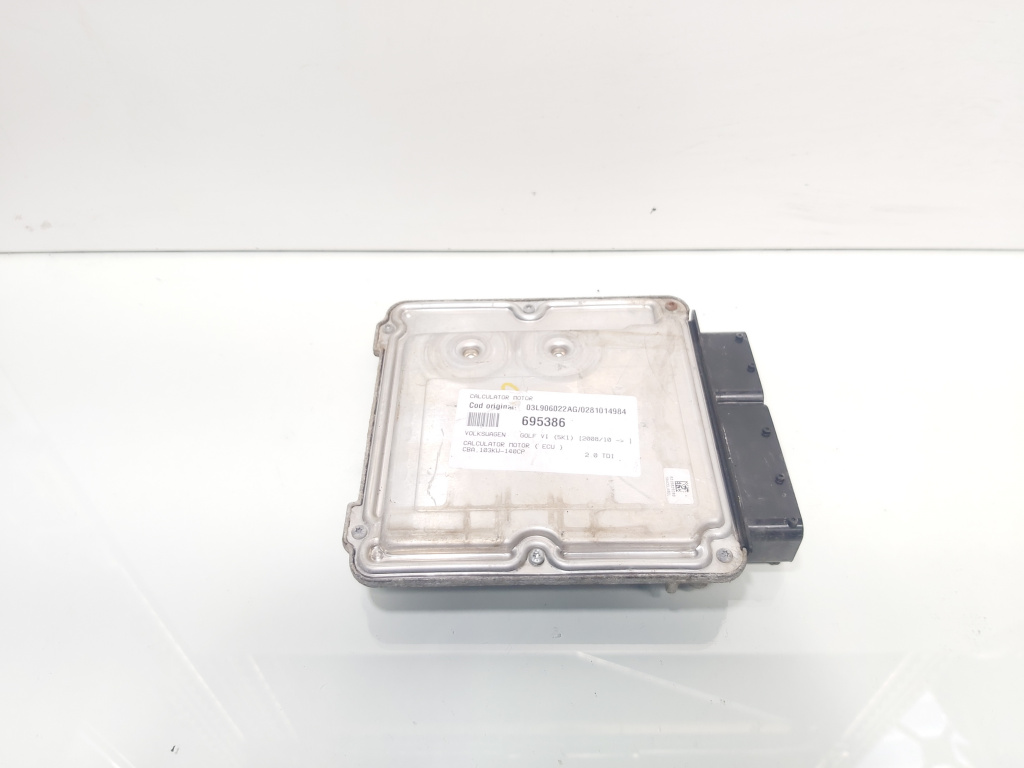 Calculator motor ECU, cod 03L906022AG, 0281014984, Vw Golf 6 (5K1) 2.0 TDI, CBA (id:695386)