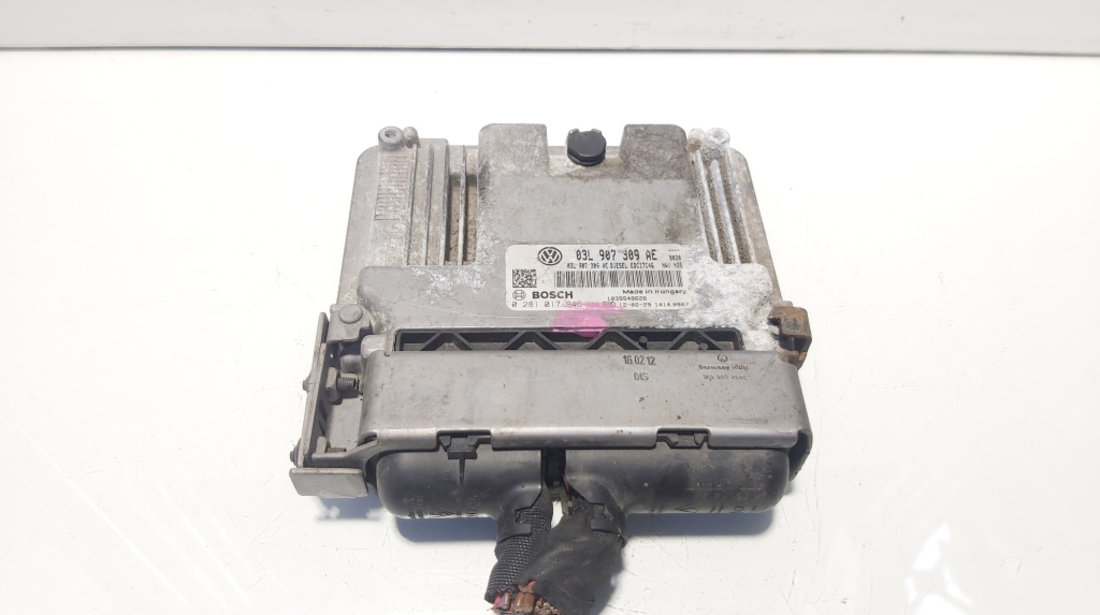 Calculator motor ECU, cod 03L907309AE, 0281017946, VW Passat CC (358), 2.0 TDI, CFG (id:633798)