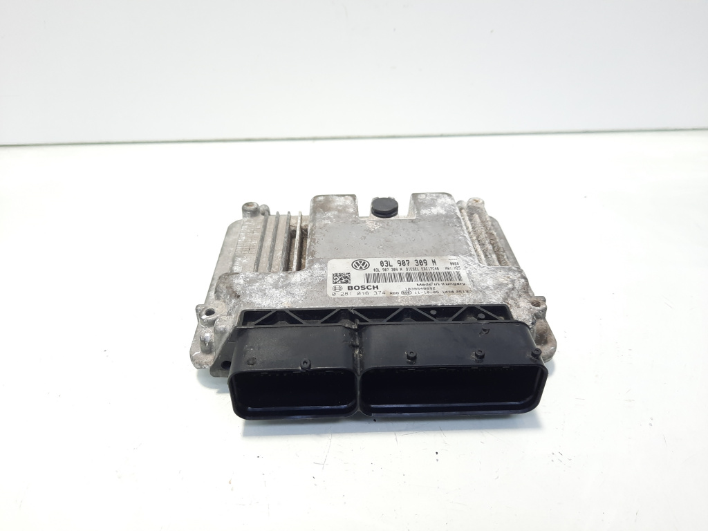 Calculator motor ECU, cod 03L907309N, 0281016374, VW Passat (362), 2.0 TDI, CFF (id:586092)