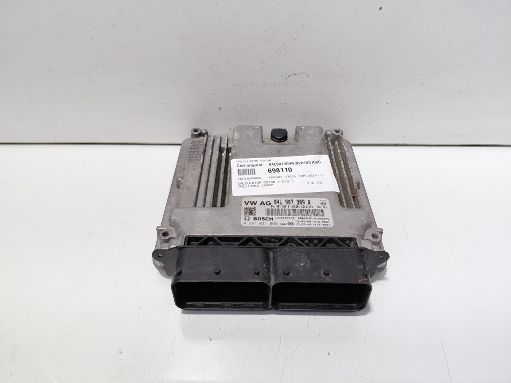 Calculator motor ECU, cod 04L907309R, 0281031066, Seat Leon ST Combi (5F8) 2.0 TDI, CRL (idi:698110)