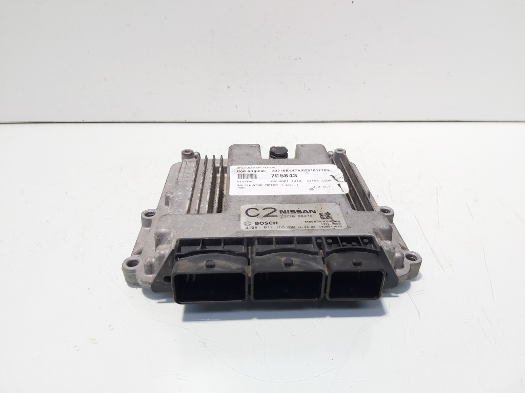 Calculator motor ECU, cod 23710BB47, 0281017185, Nissan Qashqai 2.0 DCI, M9R (id:705843)