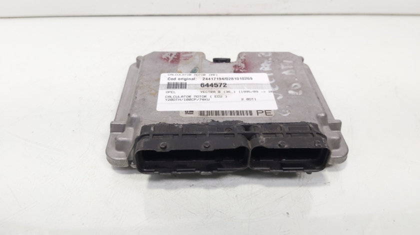 Calculator motor ECU, cod 24417194, 0281010269, Opel Vectra B (38), 2.0 DTI, Y22DTH (id:644572)