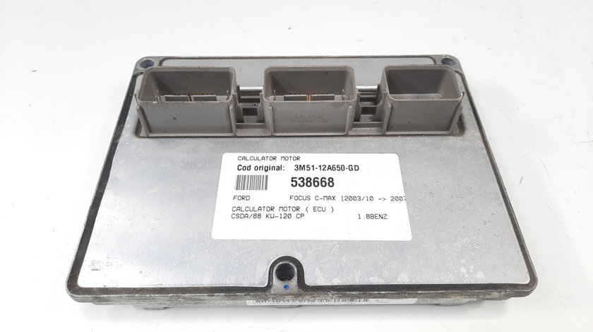 Calculator motor ECU, cod 3M51-12A650-GD, Ford Focus C-Max, 1.8 benz, CSDB (id:538668)