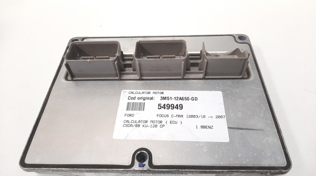 Calculator motor ECU, cod 3M51-12A650-GD, Ford Focus C-Max, 1.8 benz, CSDB (idi:549949)