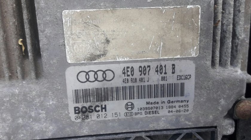 Calculator motor ecu cod 4e0907401b 0281012151 Audi A8 3.0tdi quattro asb 233hp 2002-09 motor a4 a6 piele