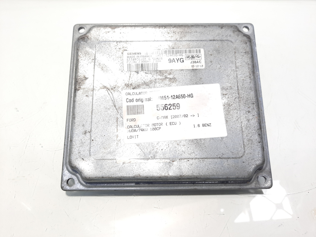 Calculator motor ECU, cod 4M51-12A650-HG, Ford C-Max 1, 1.6 benz, HWDA (id:556259)