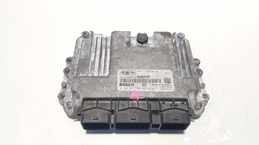Calculator motor ECU, cod 4M51-12A650-NE, 0281011263, Ford C-Max 1, 1.6 TDCI, G8DA (idi:408591)