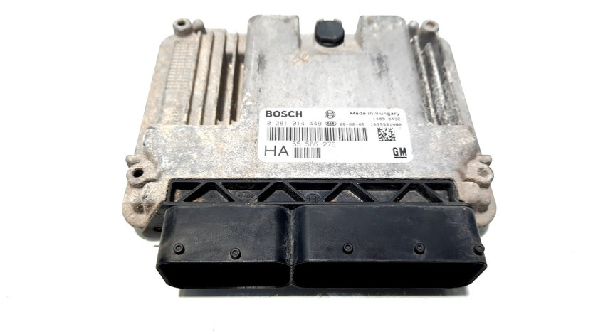 Calculator motor ECU, cod 55566276, 0281014449, Saab 9-3 II (YS3F), 1.9 TID, Z19DT (idi:516036)