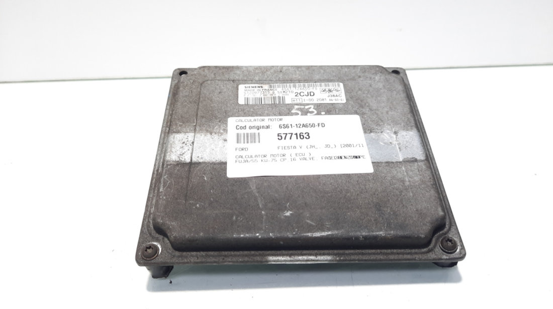 Calculator motor ECU, cod 6S61-12A650-FD, Ford Fusion (JU), 1.25 16V, FUJA (idi:577163)