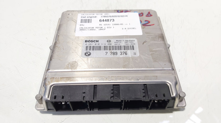 Calculator motor Ecu, cod 7789376, 0281010314, Bmw X5 (E53), 3.0 diesel, 306D1 (id:644873)