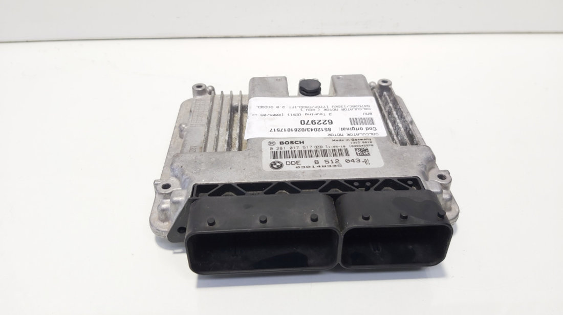 Calculator motor ECU, cod 8512043, 0281017517, Bmw 3 Touring (E91), 2.0 diesel, N47D20C (id:622970)