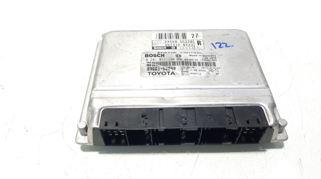 Calculator motor ECU, cod 89660-5C270, 89661-52890, 0281011126, Toyota Yaris Verso (P2), 1.4 D-4D, 1ND-TV (idi:560721)