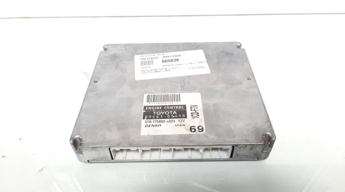 Calculator motor ECU, cod 89661-05690, Toyota Avensis II combi (T25) 2.0 diesel, 1CD-FTV (id:605838)