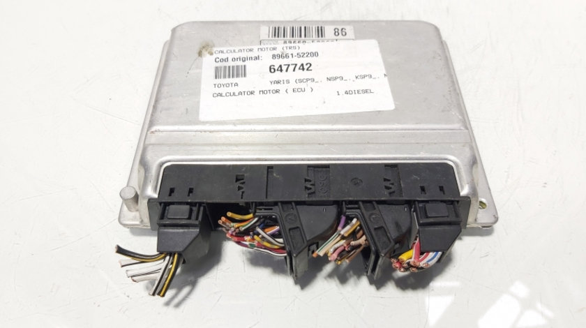 Calculator motor ECU, cod 89661-52200, Toyota Yaris (P1), 1.4 diesel (id:647742)