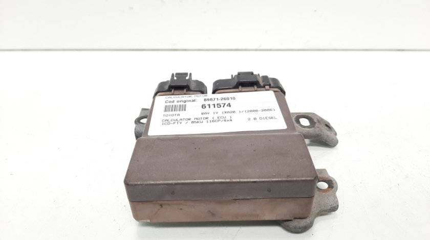 Calculator motor ECU, cod 89871-26010, Toyota Rav 4 II (CLA2, XA2, ZCA2, ACA2) 2.0 diesel 1CD-FTV (id:611574)