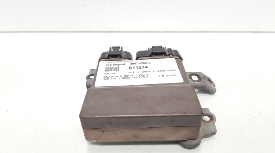 Calculator motor ECU, cod 89871-26010, Toyota Corolla Verso (E12), 2.0 diesel 1CD-FTV (idi:611574)
