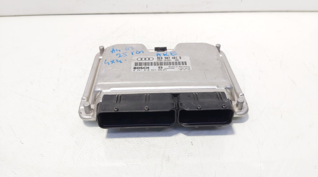 Calculator motor ECU, cod 8E0907401D, 0281010823, Audi A4 Avant (8E5, B6), 2.5 TDI, AKE (idi:644688)