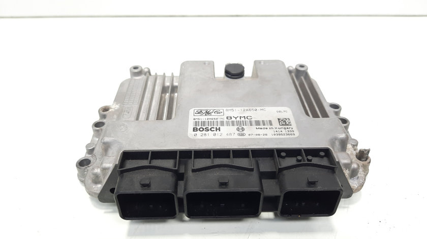 Calculator motor ECU, cod 8M51-12A650-MC, 0281012487, Ford Focus C-Max, 1.6 TDCI, G8DA (id:610346)
