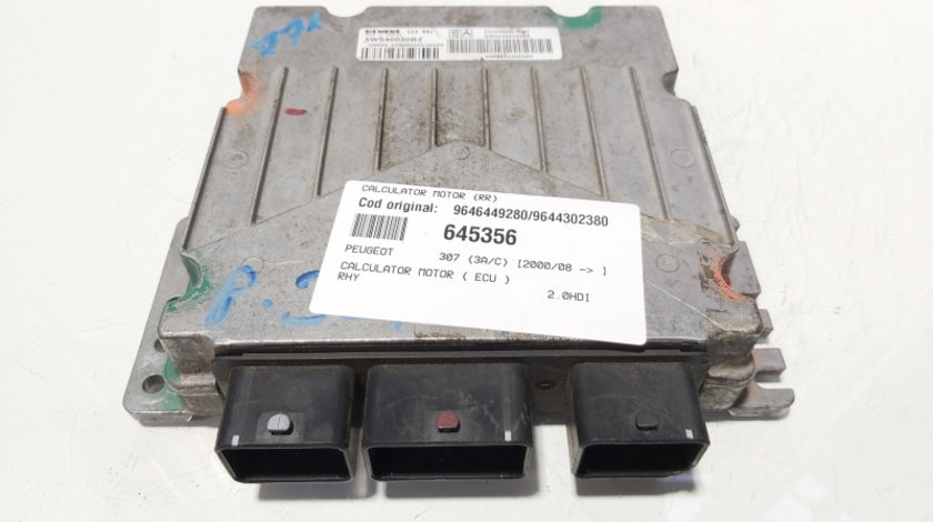 Calculator motor ECU, cod 9646449280, 9644302380, Peugeot 307, 2.0 HDI, RHY (id:645356)