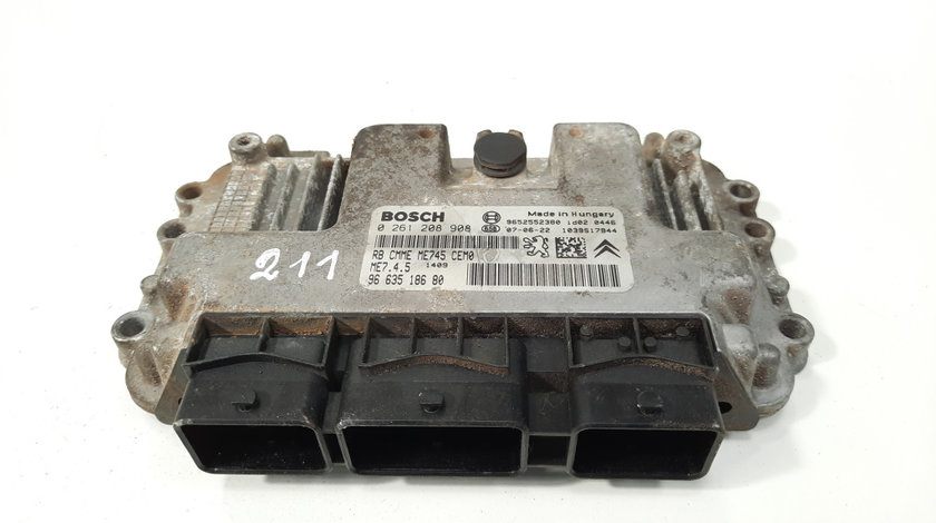 Calculator motor ECU, cod 9652552380, 0261208908, Citroen C4 (I), 1.6 benz, NFU (idi:549955)
