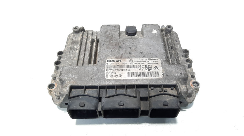 Calculator motor ECU, cod 9656162180, 0281011560, Peugeot Partner (II) Tepee, 1.6 HDI, 9HZ (idi:596406)