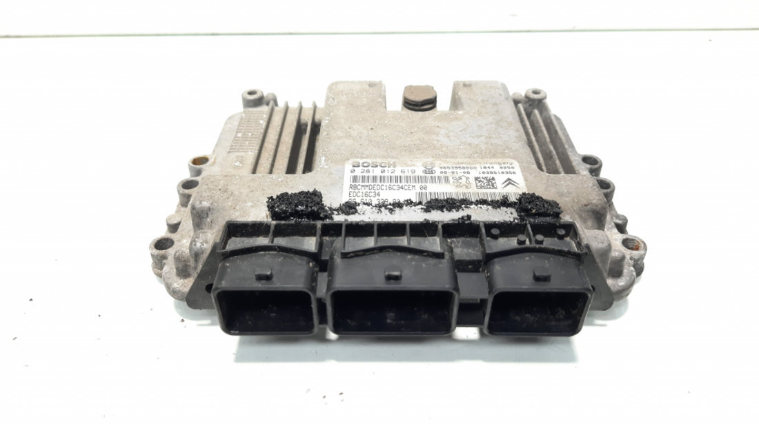 Calculator motor ECU, cod 9661032980, 0281012619, Citroen C4 (I) coupe, 1.6 HDI, 9HX (idi:604906)