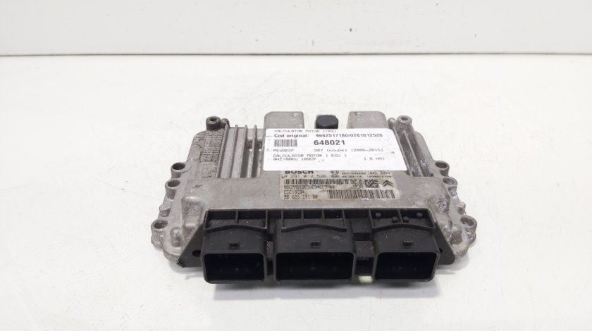 Calculator motor ECU, cod 9662517180, 0281012526, Peugeot 207 CC (WD), 1.6 HDI, 9HZ (id:648021)