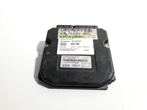 Calculator motor ECU, cod A2710107244, Mercedes CLK (C209), 1.8 benz, M271940 (idi:491756)