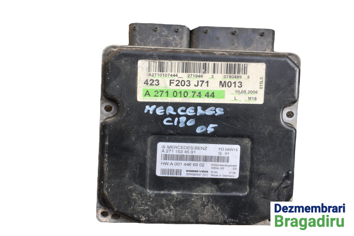 Calculator motor ECU Cod: A2711534591 A2710107444 Mercedes-Benz C-Class W203/S203/CL203 [2000 - 2004] wagon 5-usi C 200 Kompressor AT (163 hp)