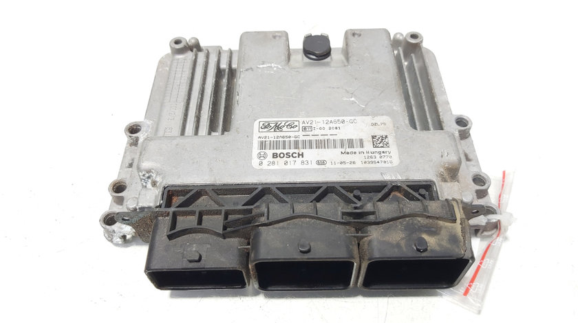 Calculator motor ECU, cod AV21-12A650-GC, 0281017831, Ford Fiesta 6, 1.4 TDCI, F6JD (id:648013)