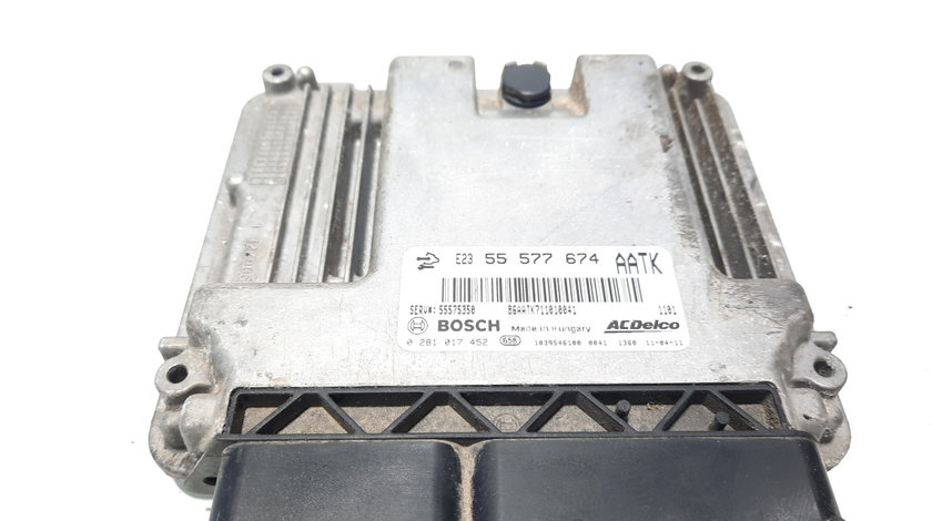 Calculator motor ECU, cod GM55577674, 0281017452, Opel Astra J Combi, 2.0 CDTI, A20DTH (idi:581049)