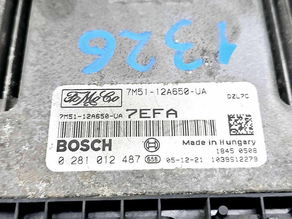 Calculator motor ECU Ford Focus 2 Combi (DA) [Fabri 2004-2012] 7M51-12A650-UA 0281012487 1.6 TDCI G8D8 80KW / 110CP