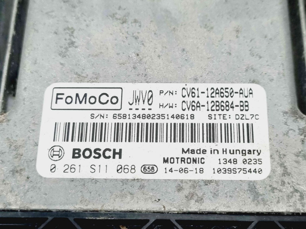 Calculator motor ECU Ford Focus 3 Hatchback [Fabr 2011-2015] CV61-12A650-AUA CV6A-12B684-BB 0261S11068 1.0 Benz M2DA 1.0 Benz M2DA 54KW / 73CP