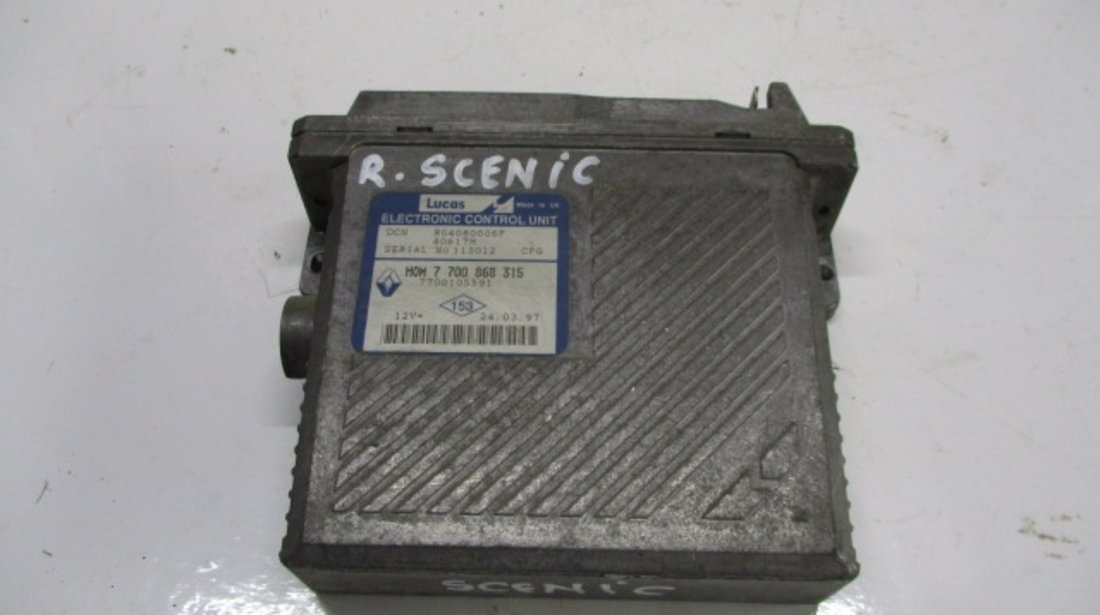 CALCULATOR MOTOR / ECU LUCAS COD 7700868315 RENAULT MEGANE SCENIC 1 1.9 TD FAB. 1996 - 2003 ⭐⭐⭐⭐⭐