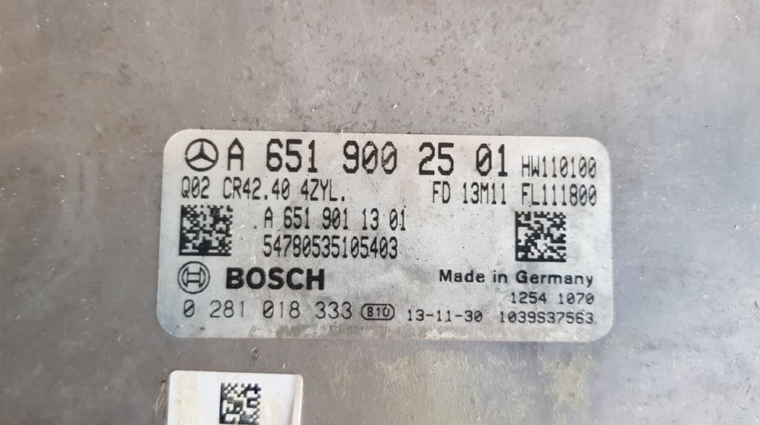 Calculator motor / Ecu Mercedes-Benz GLK X204 2.2CDi cod piesa : A6519002501