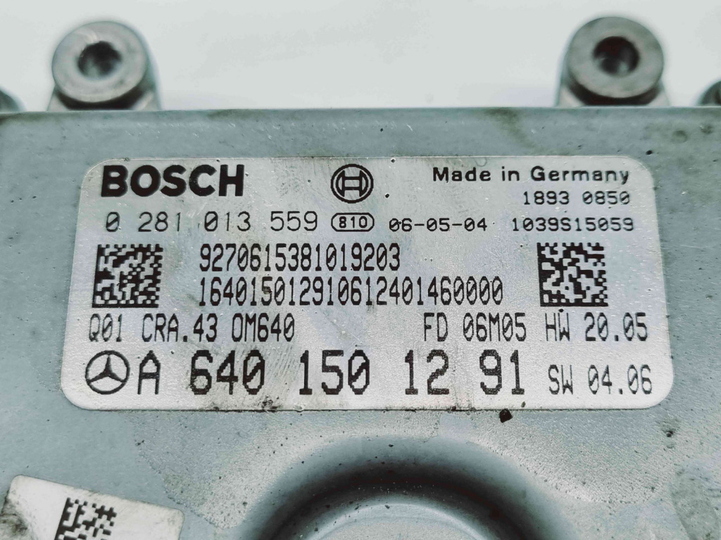 Calculator motor ECU Mercedes Clasa A (W168) [Fabr 1997-2004] A6401501291 0281013559 1.6 Benz 166960 75KW / 102CP 1.6 Benz 166960 75KW / 102CP