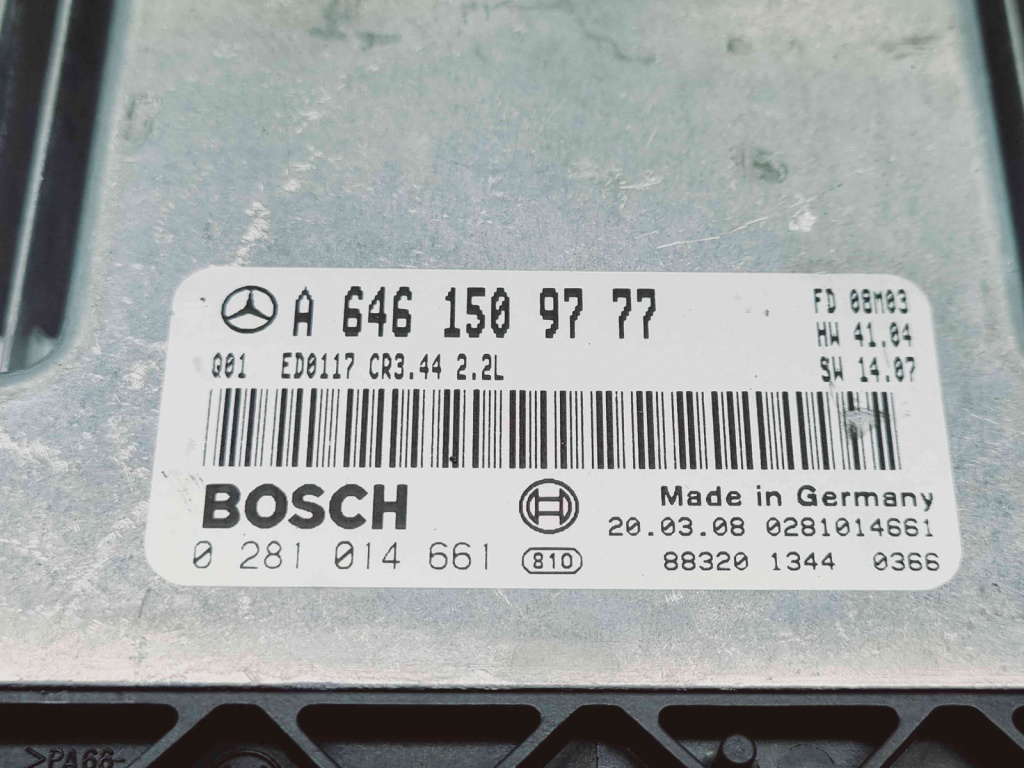 Calculator motor ECU Mercedes Clasa CLK (C209) [Fabr 2002-2009] A6461509777 0281014661 2.2 CDI 646966 2.2 CDI 646966 80KW / 109CP