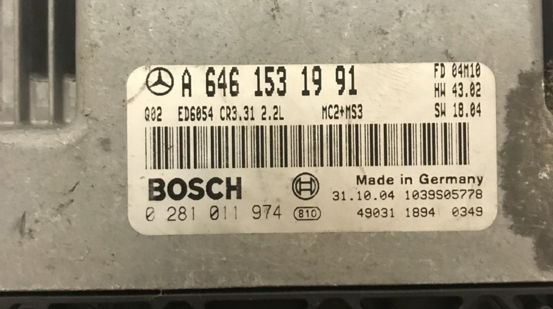 Calculator Motor ECU Mercedes Vito 111 2.2 CDI W639