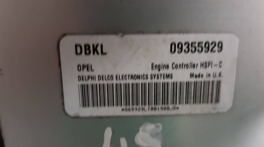 Calculator motor Ecu Opel Astra F 1.6 16v 09355929