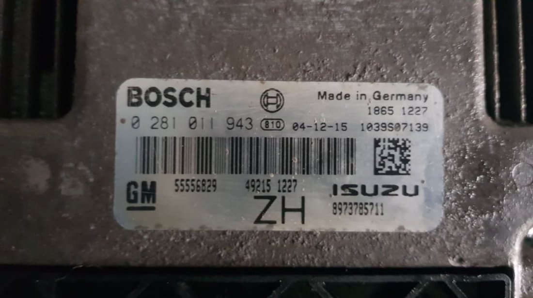 Calculator motor / Ecu Opel Astra H 1.7CDTi coduri piesa : 0281 011 943 8973785711