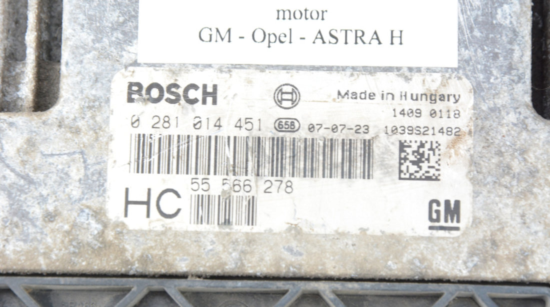Calculator Motor / ECU Opel ASTRA H 2004 - 2012 55566278, 0281014451