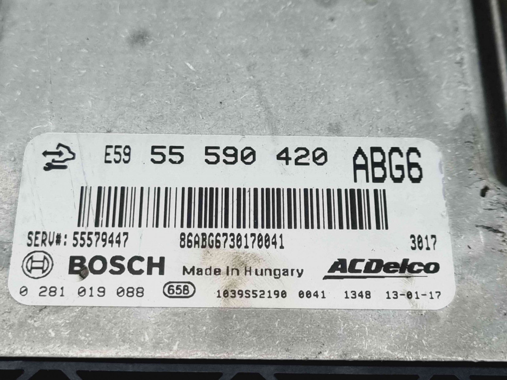 Calculator motor ECU Opel Astra J Coupe GTC [Fabr 2009-2015] 55590420 0281019088 2.0 CDTI A20DTH 2.0 CDTI A20DTH 110KW / 150CP