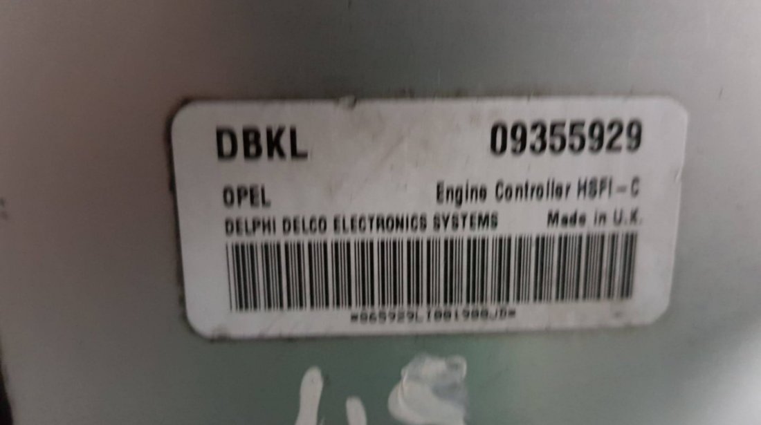 Calculator motor Ecu Opel Vectra B 1.6 16v 09355929
