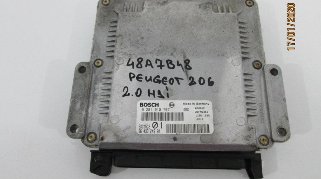 Calculator motor / ECU Peugeot 206 an 1998 1999 2000 2001 2002 2003 2004 2005 2006 2007 2008 cod 9643524980 2.0 HDI