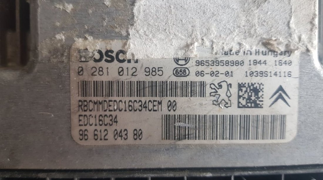 Calculator motor Ecu Peugeot 207 1.6HDi 9661204380