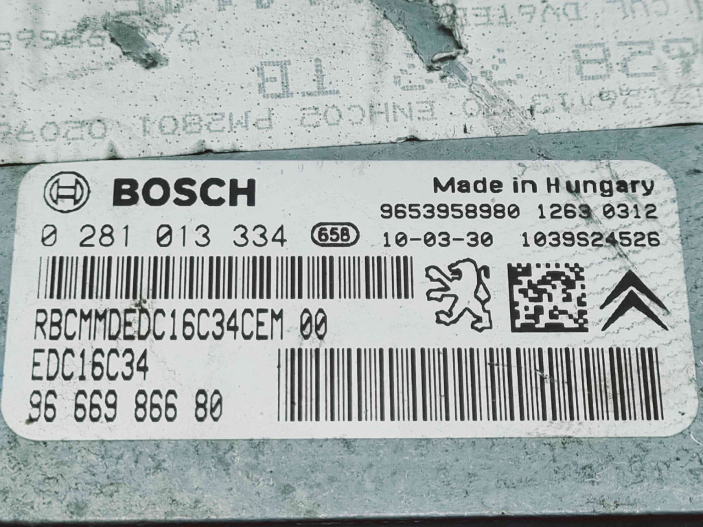 Calculator motor ECU Peugeot 3008 [Fabr 2009-2016] 9666986680 1.6 HDI 9HZ 80KW / 110CP 1.6 HDI 9HZ 80KW / 110CP