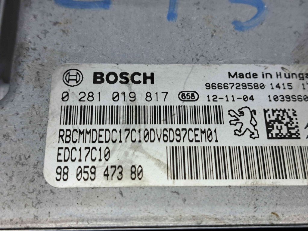 Calculator motor ECU Peugeot 308 [Fabr 2007-2013] 9805947380 1.6 HDI DV6D 68KW / 92CP 1.6 HDI DV6D 68KW / 92CP