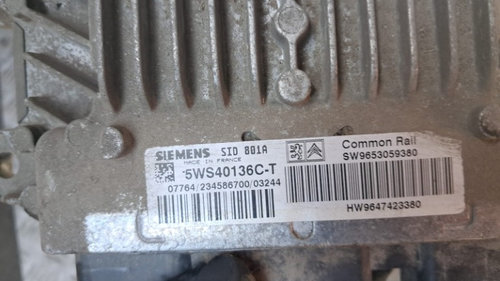 Calculator motor ECU Peugeot Partner 2.0 HDI cod motor RHY , an 2004 cod 5WS40136C-T / 9653059380