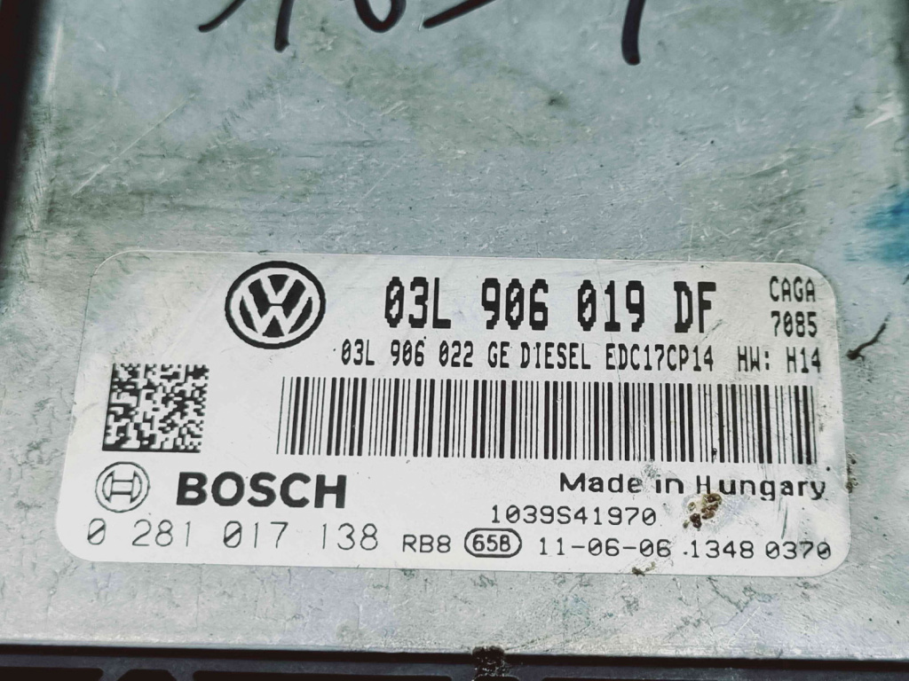 Calculator motor ECU Seat Exeo (3R2) [Fabr 2008-2013] 03l906019df 0281017138 2.0 TDI CAGA 105KW / 143CP 2.0 TDI CAGA 105KW / 143CP