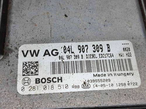 Calculator motor ECU Seat Leon (5F1) [Fabr 2012-2018] 04L907309B 1.6 TDI CLHA 77KW / 105CP